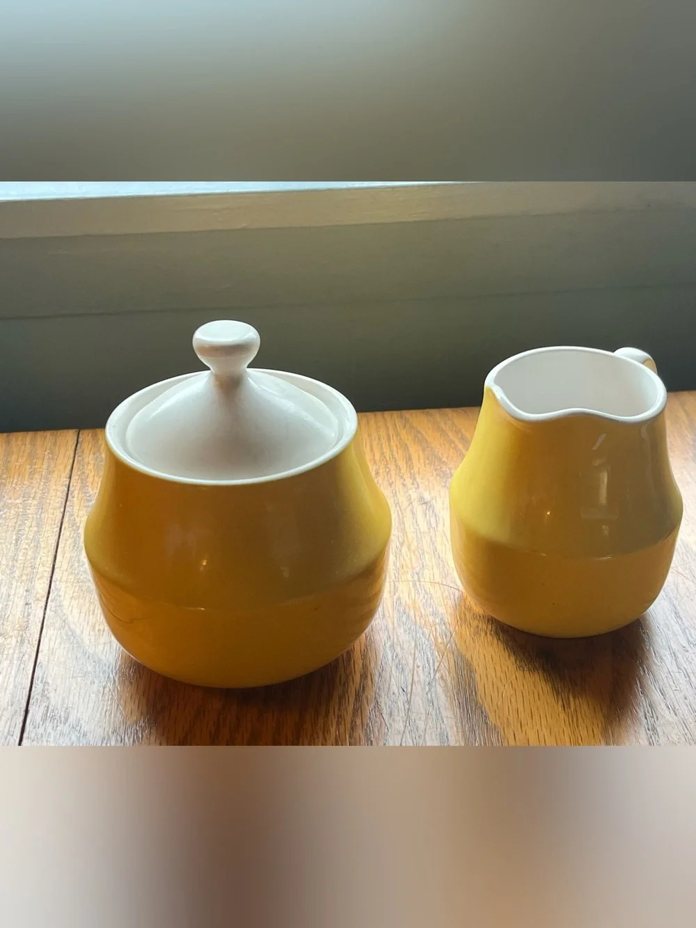 Vintage MCM 70’s Mikasa Yellow Sugar & Creamer Set Vibrant - 2257